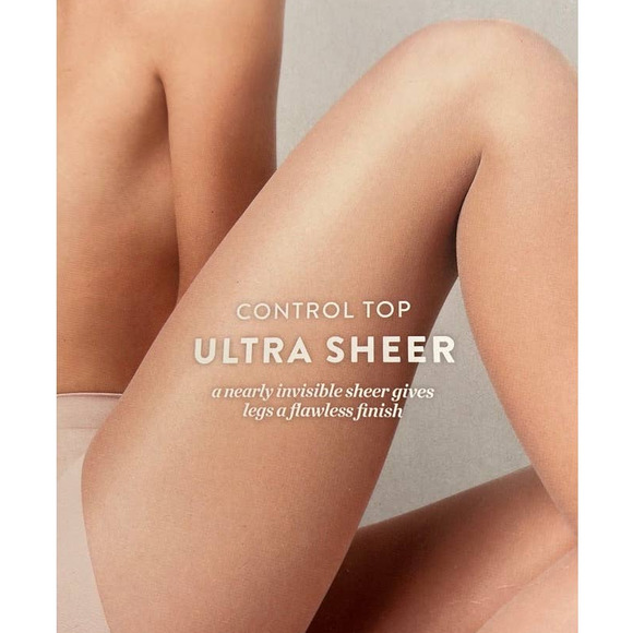 NWT Nordstrom Ultra sheer Control top stockings light nude size C Large - Picture 2 of 4